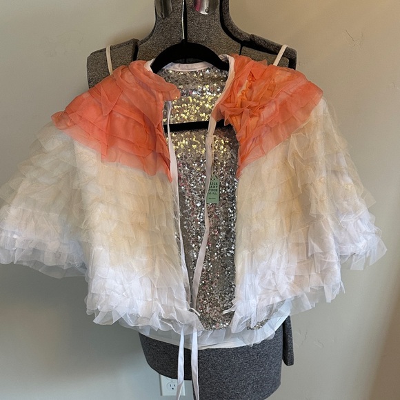 Anthropologie Alice Mary Lynch Sequin and Ruffle Capelet - Picture 2 of 6